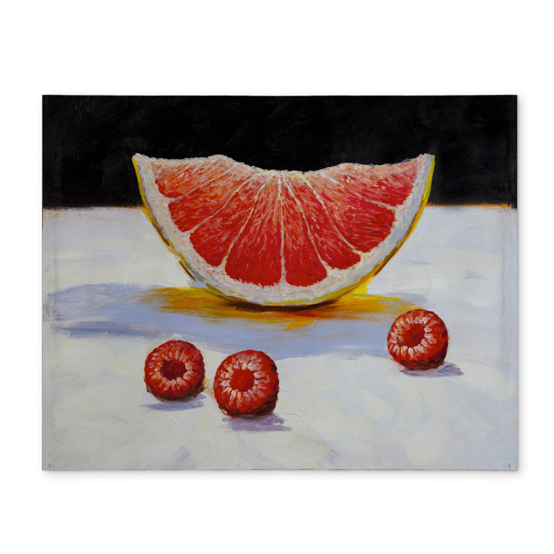 Contemporary Gray Grapefruit Slice Polyester Placemat - Home Decor