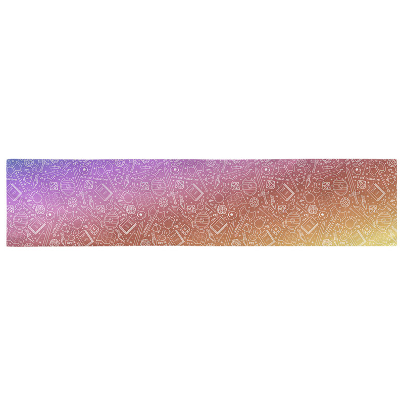 Chemin de table géométrique avicia, 90 po x 16 po, Arc-en-ciel, 100 % coton