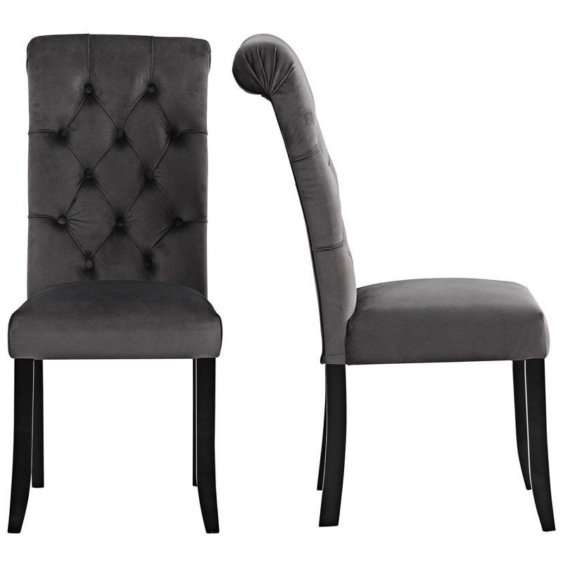 Chaise d'appoint en lin capitonnée Gazi