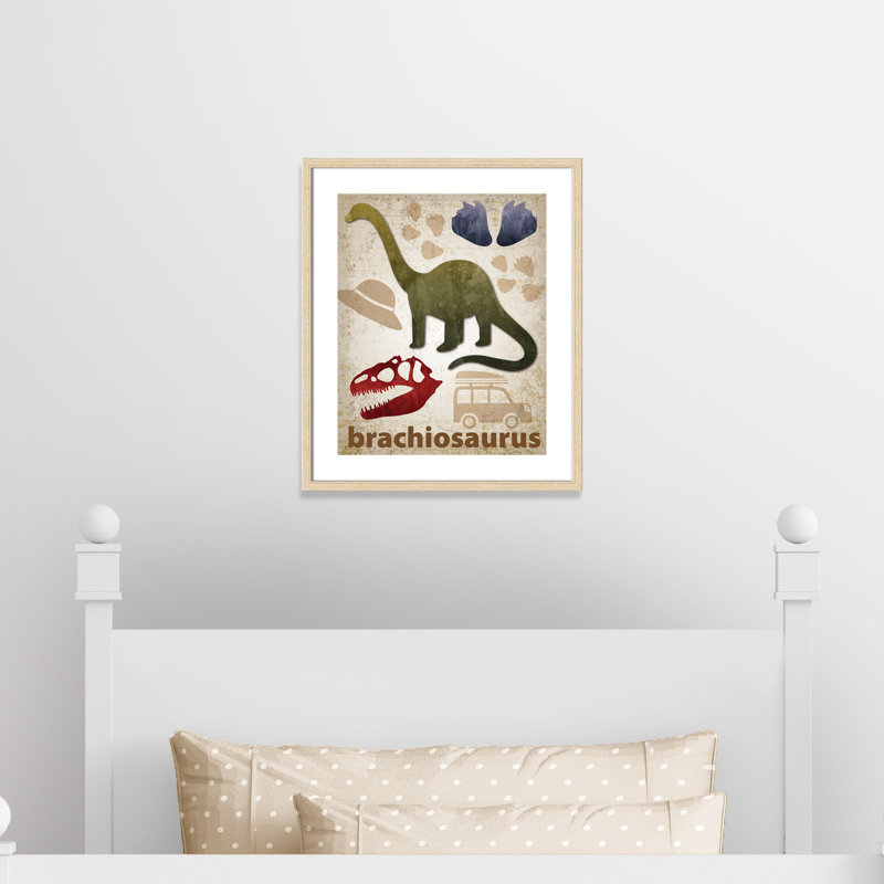 Adhésif décoratif dinosaures-03 ', H 25,5 po x l 21,5 po x P 1,1875 po, Encadré de boîte beige