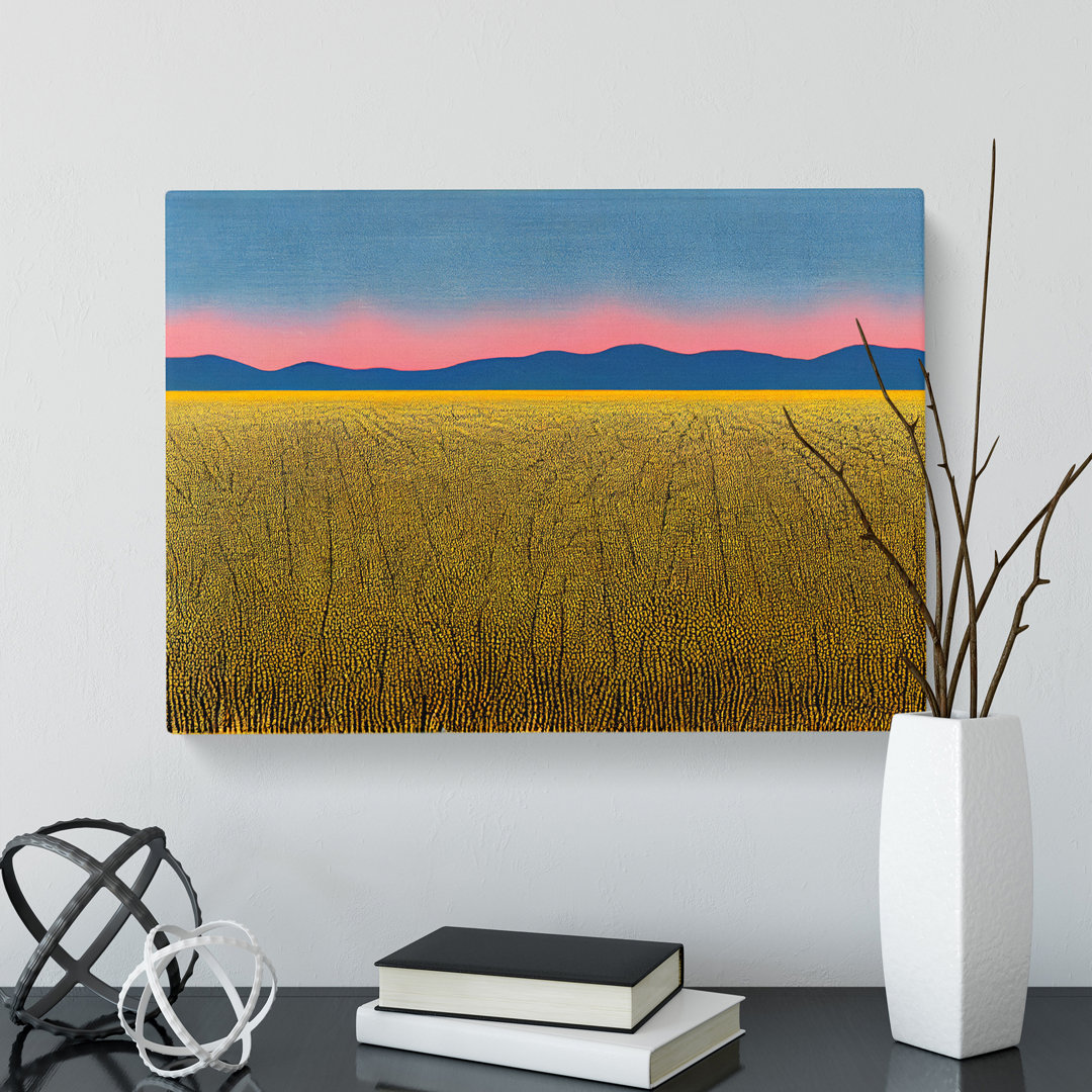 Wheat Field At Sunset - Wrapped Canvas