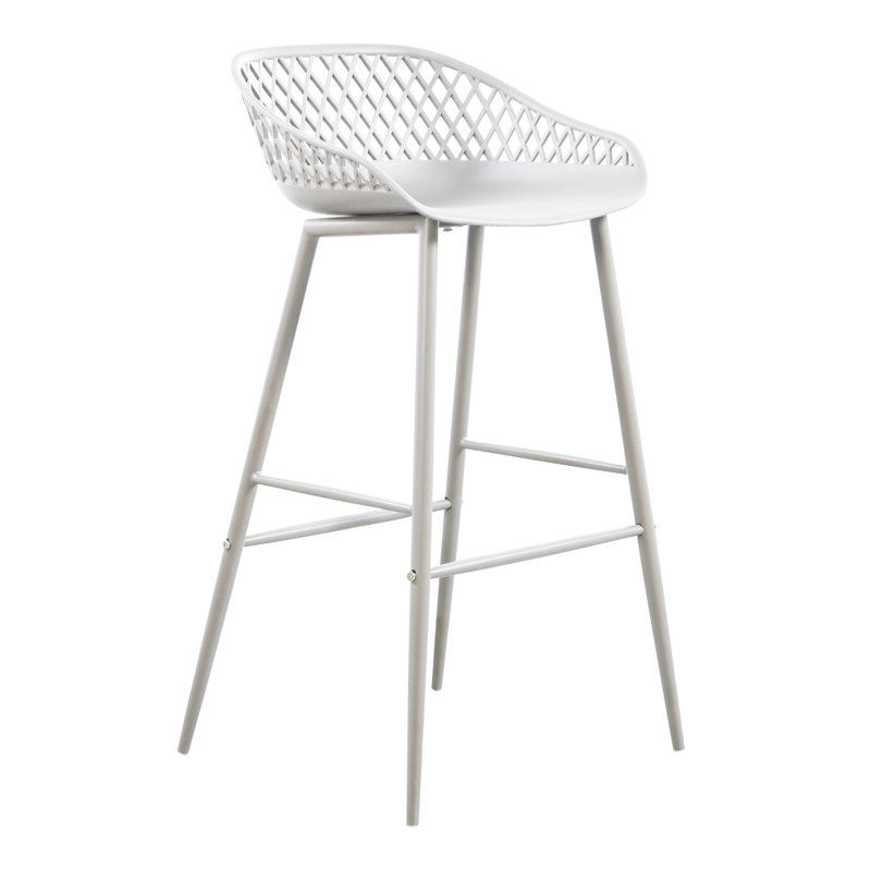Newark Patio Bar Stool, White, 29"