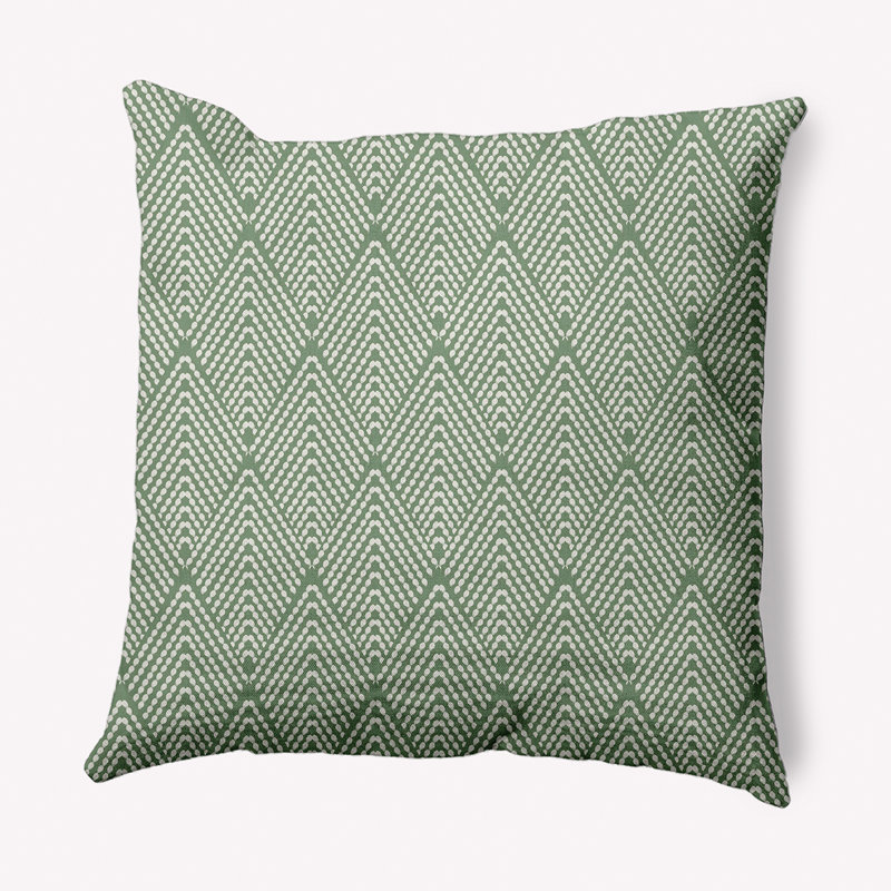 Housse et insert de coussin carré d'extérieur Mangham, H 16 po x l 16 po, Vert géométrique discret