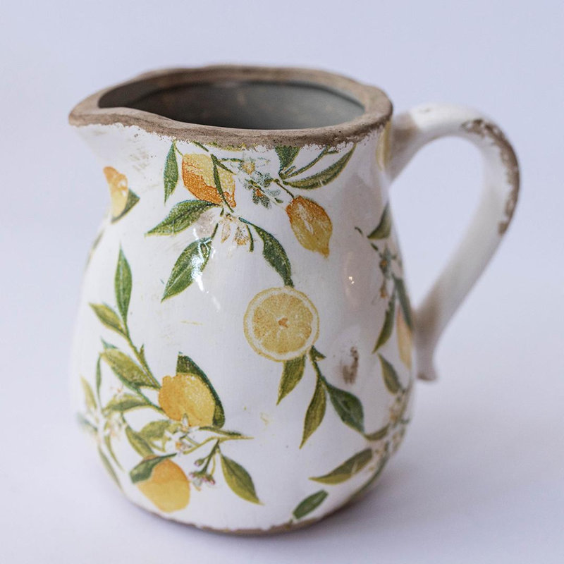 Lemons On Branches Rustic Look Pitcher