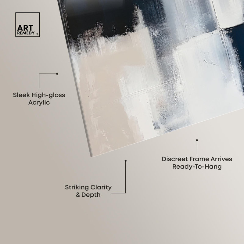 Art mural bleu en acrylique «Blue Mood Profondeur II» par Art Remedy, prêt à être accroché, H 12 po x l 12 po