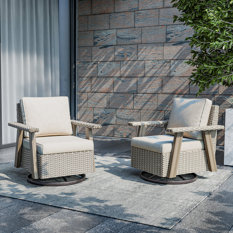 Chaises pivotantes 2 pièces avec coussins Creal, Beige