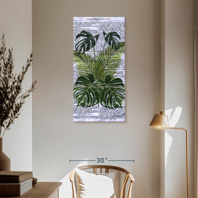 Feuilles sur des notes, H 62 po x l 30 po
