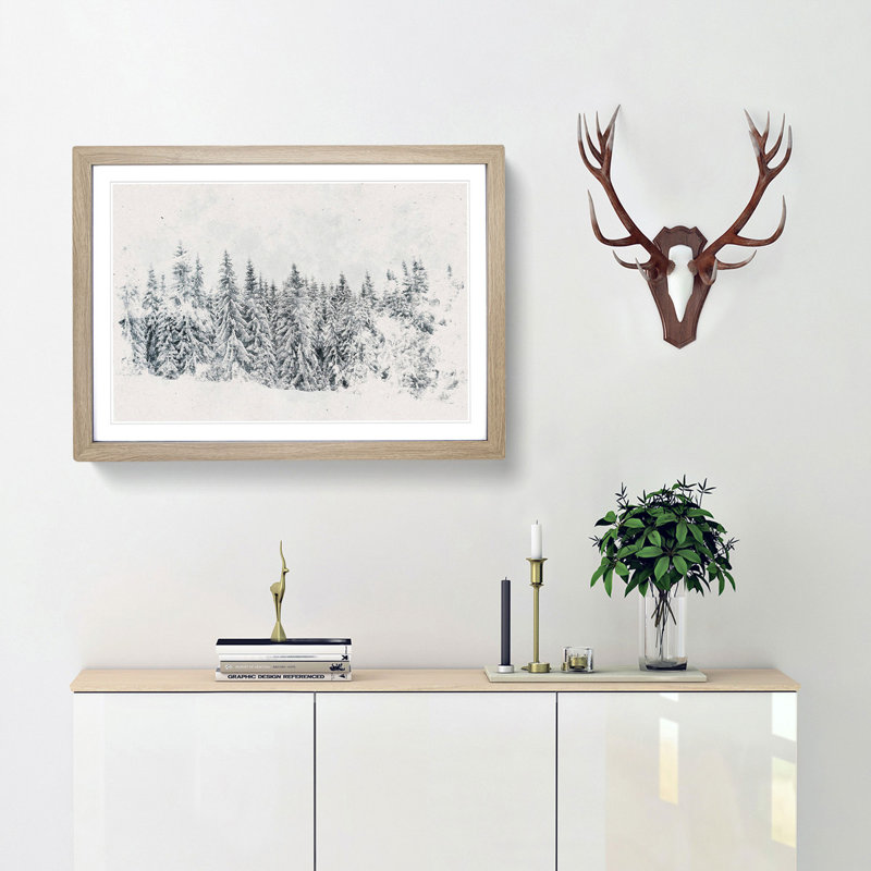 Points of the Trees - Framed Print, 45cm H x 63cm W x 2cm D, Oak Framed