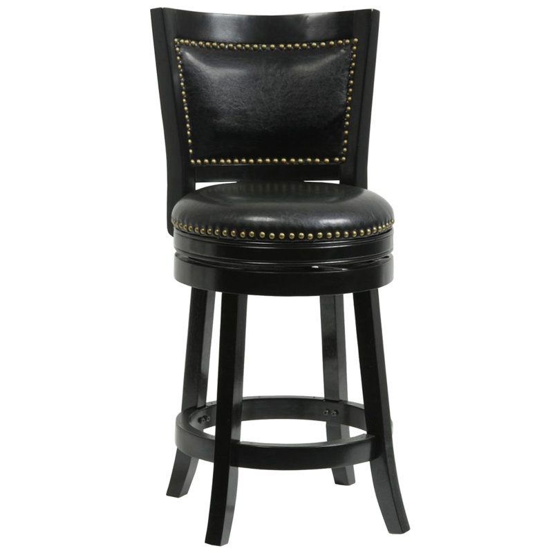 Tabouret de bar en bois massif, Noir