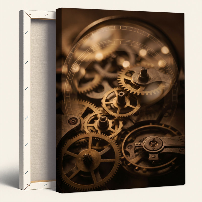 Ensemble de 1 tableau sur toile Steampunk Gears, 24"H x 18"W, Wrapped Canvas