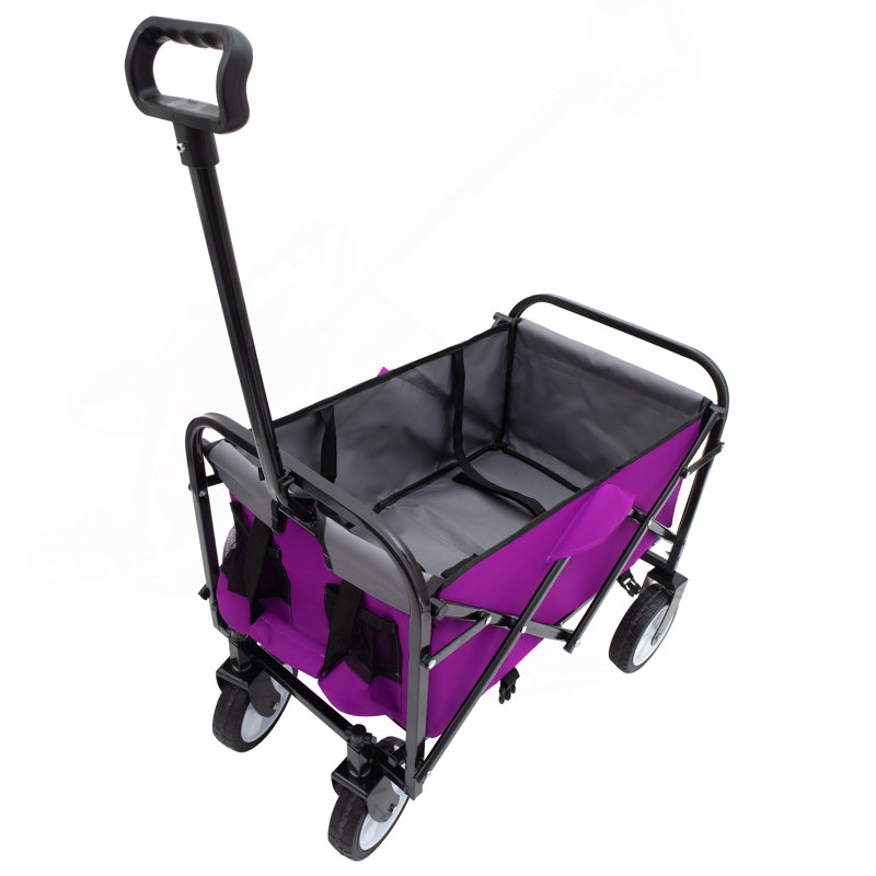 Chariot de chariot pliable polyvalent avec système de cerclage avancé pour diverses utilisations, Mauve