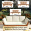 Outdoor Patio Wooden Daybed Sofa Chaise Lounge With Cushions