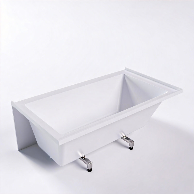 Baignoire de trempage en alcôve 60 "x 32" à surface solide avec tablier intégré et intérieur rectangulaire, baignoire encastrée moderne (TL-F015N)