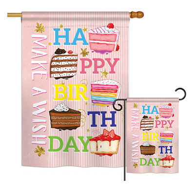 Double Sided Polyester Birthday Flag Set