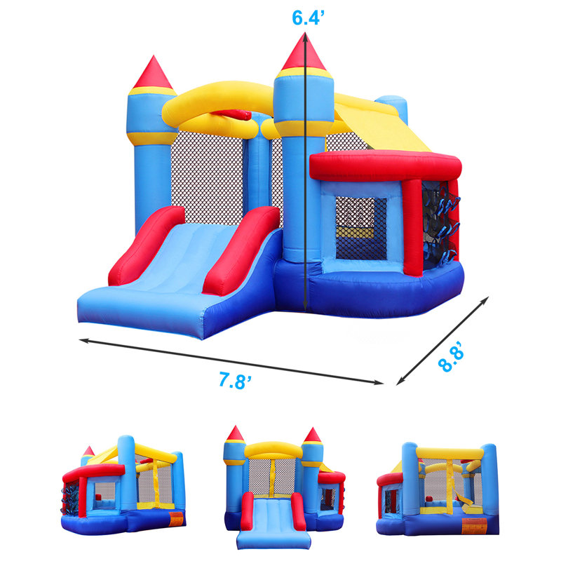 Jeu gonflable 7,8 po x 8,8 po avec glissade et souffleur d'air