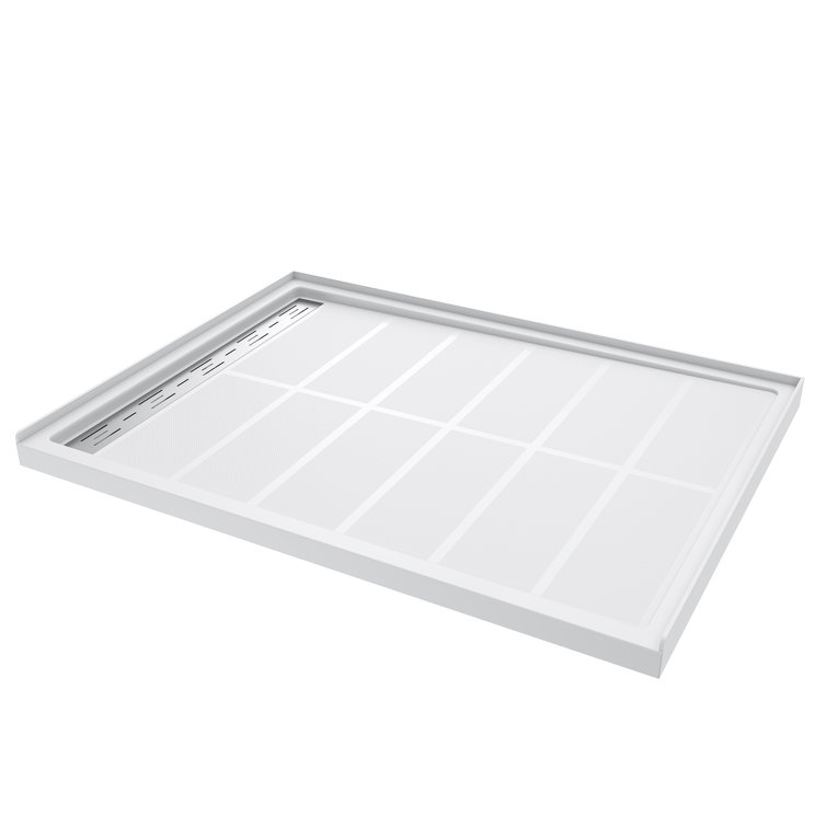 Elegant 48" W x 36" D x 4" H Shower Base with Single Threshold Anti-Slip Acrylic Shower Pan White