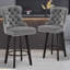 Tabourets de bar pivotants en velours à conception moderne pour îlot de cuisine et bistro