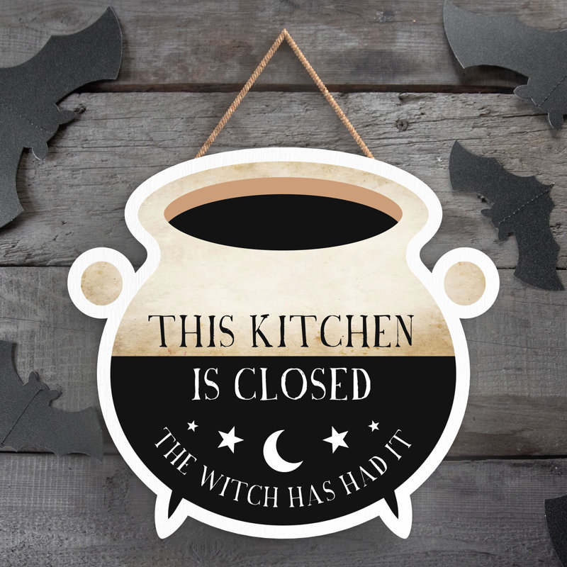 Kitchen Closed Witch Humour Wooden Plaque Vivid Squid Wholesale Wall Decor
