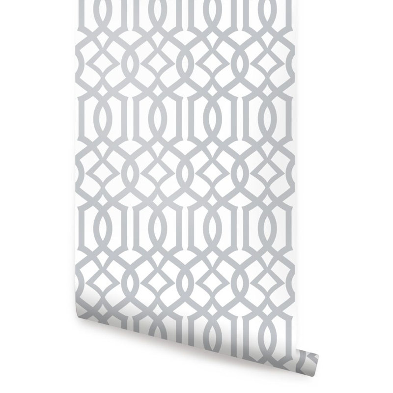 Rouleau de papier peint adhésif Trellis, L 2 pi x L 18 pi, Gris
