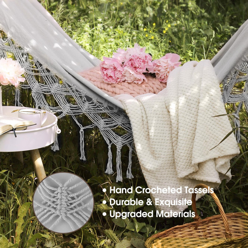 Hamac de jardin avec pompons 500 lb