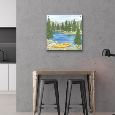  'Kayak At The Lake' by Deb Strain Acrylic Glass Wall Art, 24" x 24"
