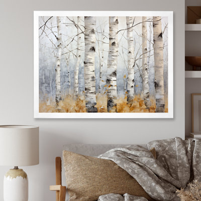 Minimalisme, arbre, bouleaux, souffle III, sur toile