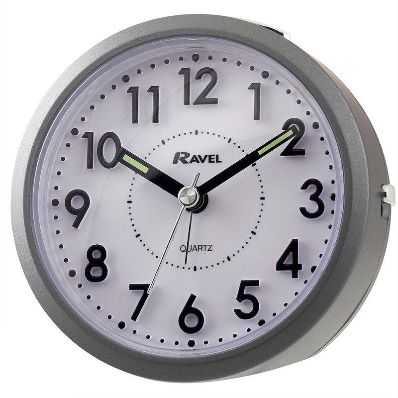 Quartz movement / Crystal Alarm Tabletop Clock, Grey