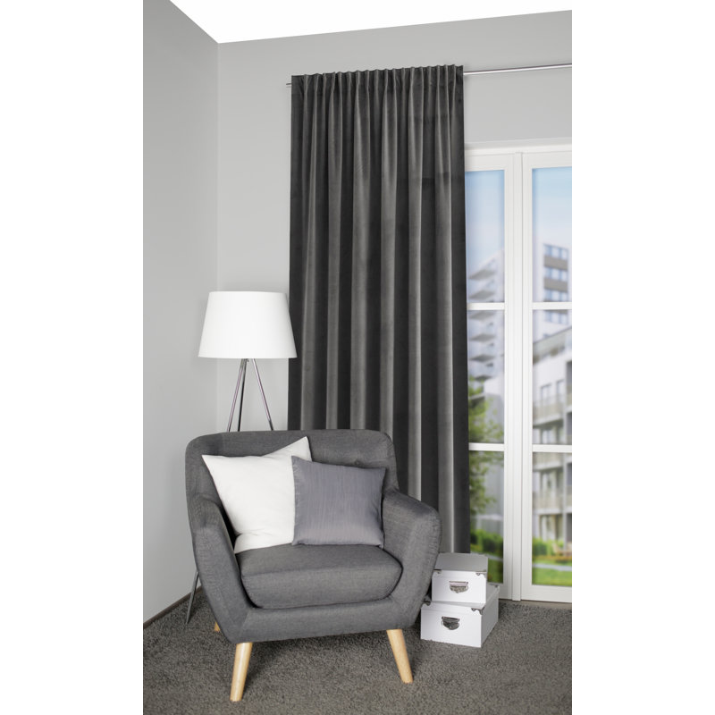 Aggappera Room Darkening Curtain Single Panel, Anthracite
