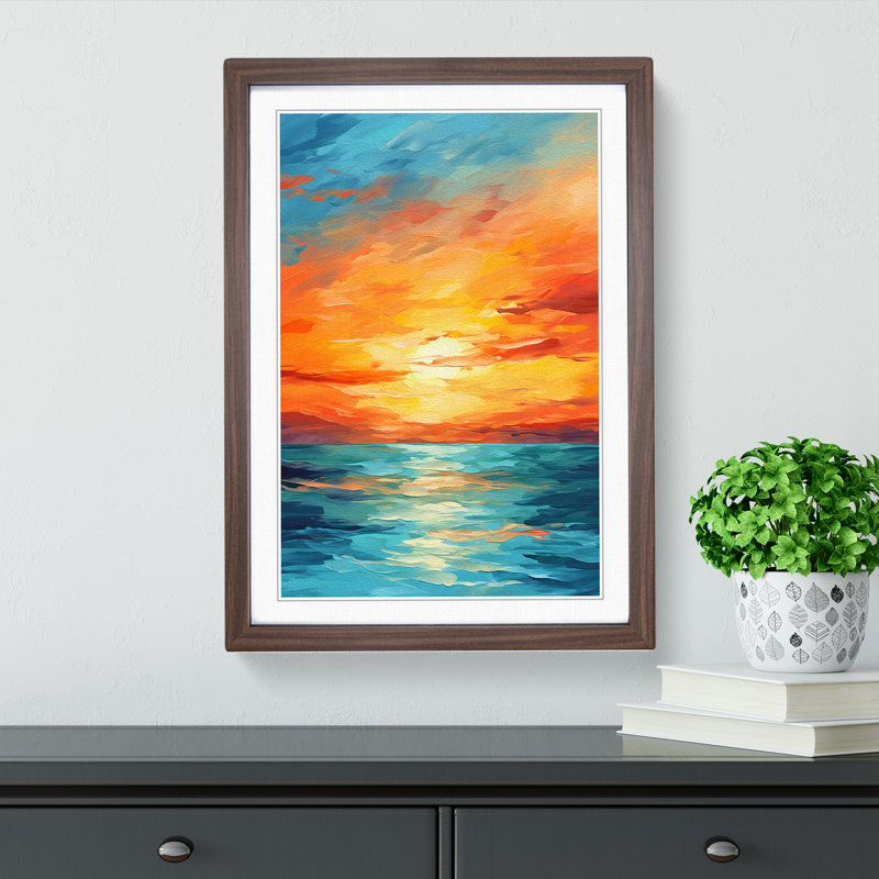 Sunset Abstract - Framed Print, Walnut, 64" H x 46" W x 2" D