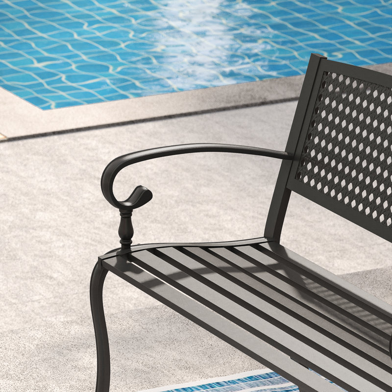 Charlton Home® Metal Outdoor Garden Bench | Wayfair