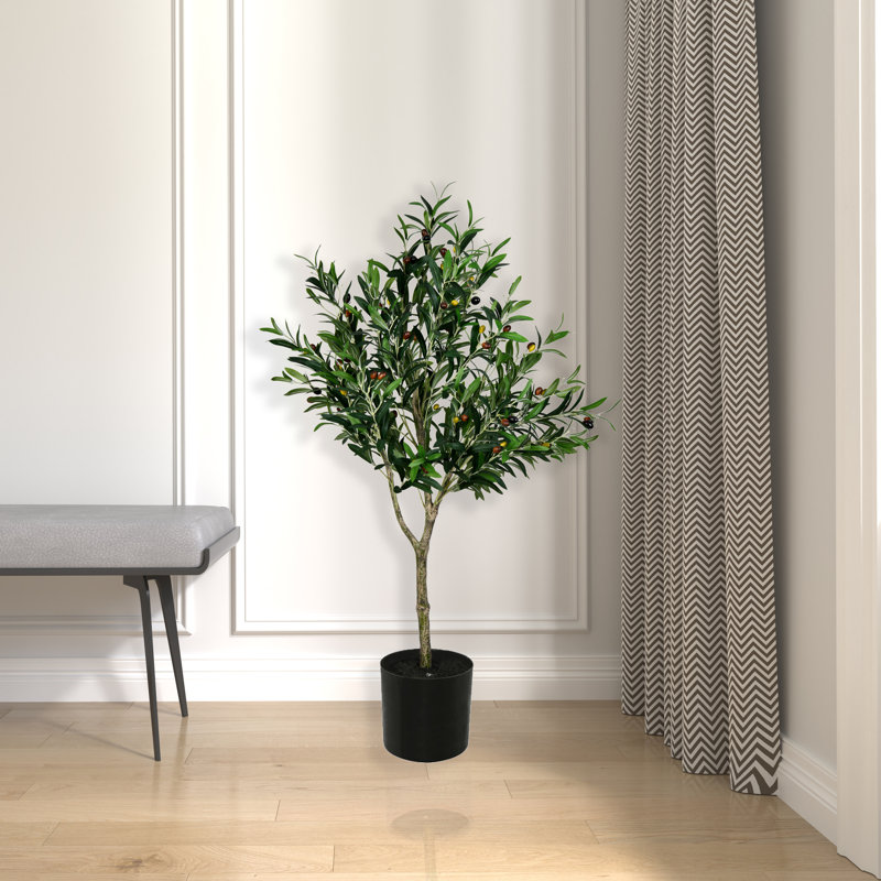 Arbre à fleurs vert olive Vickerman, H 48 po x l 24 po x P 20 po