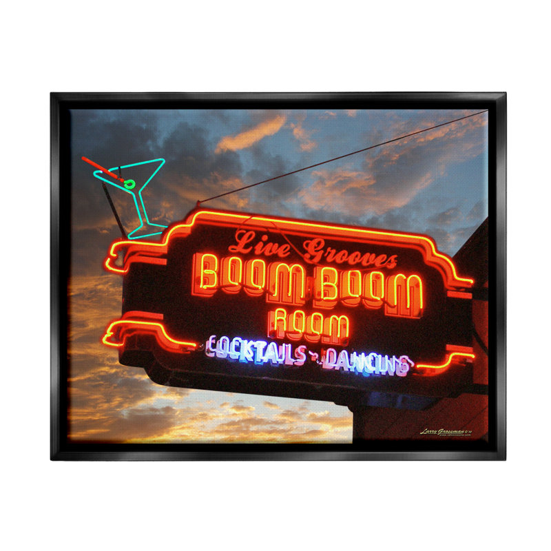 Bar à cocktail Boom Room par Larry Grossman, H 17 po x l 21 po x P 1,7 po, Cadre flottant noir de jais