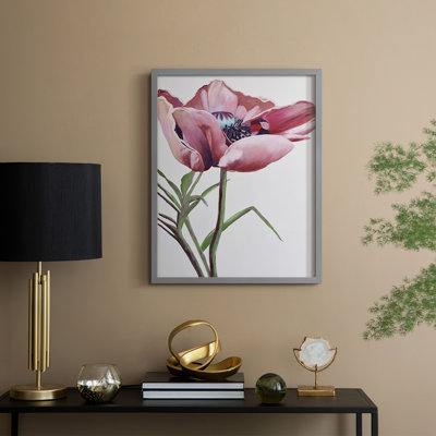 «Paris Poppy», reproduction encadrée - bois massif