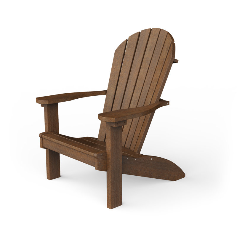 Chaise Adirondack en plastique Aatikah, Acajou