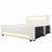 Full Size upholstered platform bed with drawer, LED light strip, USB port, White-888466562-888466561