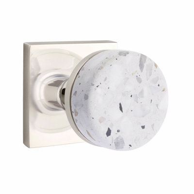 Terrazzo Round Knob with Square Rosette