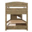 Lit simple superposé simple avec lit gigogne, 3 tiroirs de rangement, escalier de rangement et garde-robe, lit peu encombrant en bois de pin, noyer-2102668044