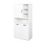 Armoire de rangement sur pied inclinable autoportante - Portes, tablette, rangement multiple, buanderie blanche réglable avec portes inclinables, autoportante, réglable,