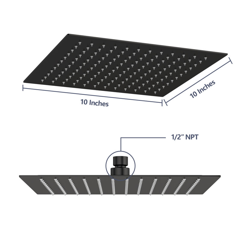 Rain Rain Shower Head 1.8 GPM GPM, Matte Black