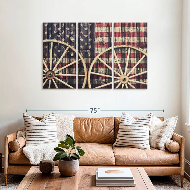 Borges American Wagon Wheels, 36" H x 57" W