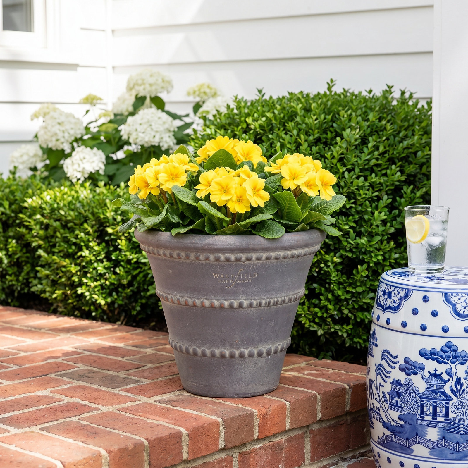 Griffith Handmade Pot Planter, Gray, 6.75" H x 7.75" W x 7.75" D