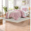 Ensembles de literie à motif floral rose doux, édredon simple en microfibre avec motif confortable toutes saisons