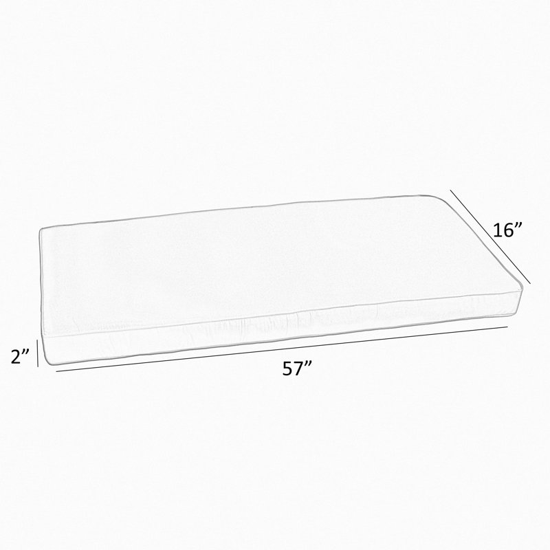 Kaycee Outdoor 2'' Bench Seat Cushion, 2", 16'' W x 57'' D