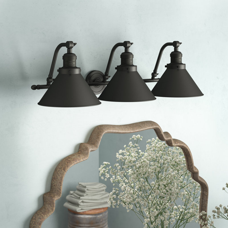Éclairage pour salle de bain 3 lumières Paylor, Bronze huilé, Ampoule DEL 6 watts Vinage