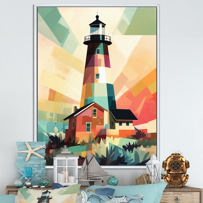 Reproduction d'art sur toile encadrée bord de mer I, H 44 po x l 34 po x P 1,5 po, Cadre flottant blanc