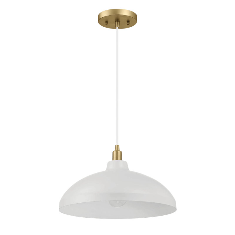 Luminaire suspendu blanc à lumière simple Astral avec entrée pour îlot de cuisine P 14 po x H 8 po Astral