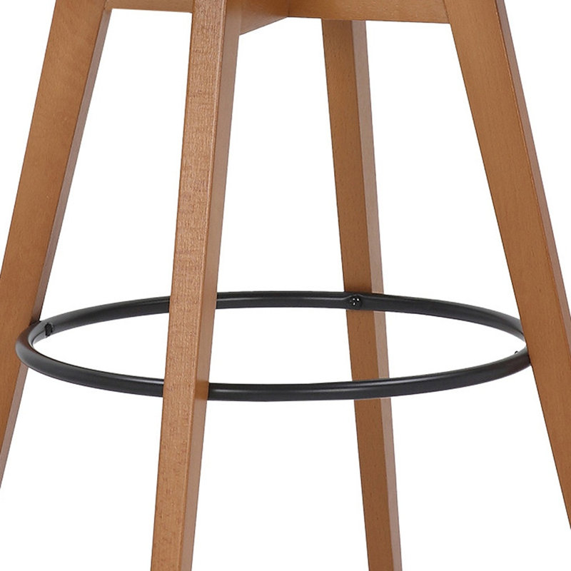 Tabouret de bar luxueux en similicuir et pivotant, Tabouret de bar (hauteur du siège de 30,5 po), Siège crème / cadre brun