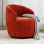 Fauteuil d'appoint en tonneau pivotant à 360 ° en chenille pour adultes, base en métal thermolaqué noir, siège orange pour le salon-107458106