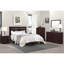 Grand lit à panneau en bois avec finition cerisier classique et tête de lit tapissier - Élément de chambre à coucher-959431214-959431215