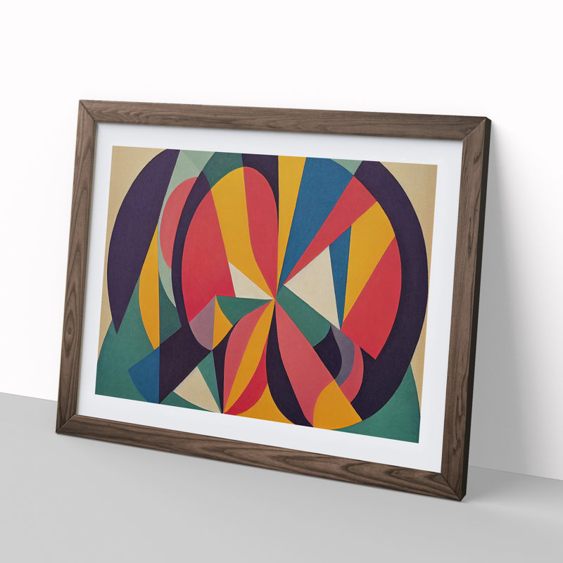 XH1022-7252X Quality Modern Abstract Art 1 Piece Single Picture Frame Wall Art, 34cm H x 46cm W x 2cm D, Walnut Framed